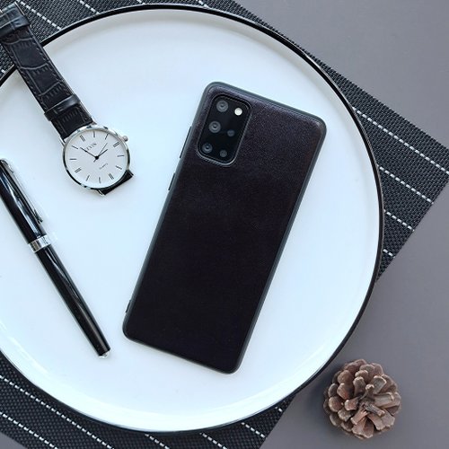 loowey 如瑋 黑色三星GalaxyS22+真皮手機殼s21ultra皮套note20後蓋客製化禮物