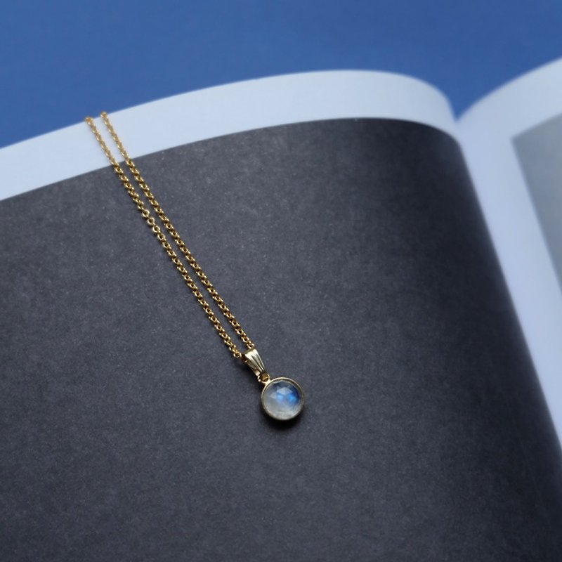 N IS FOR NEVERLAND moonstone 14kgf necklace - Necklaces - Gemstone 
