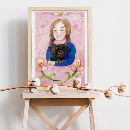odorikoko 踴の心 心の森 客製化明信片似顏繪 / 人物&毛小孩