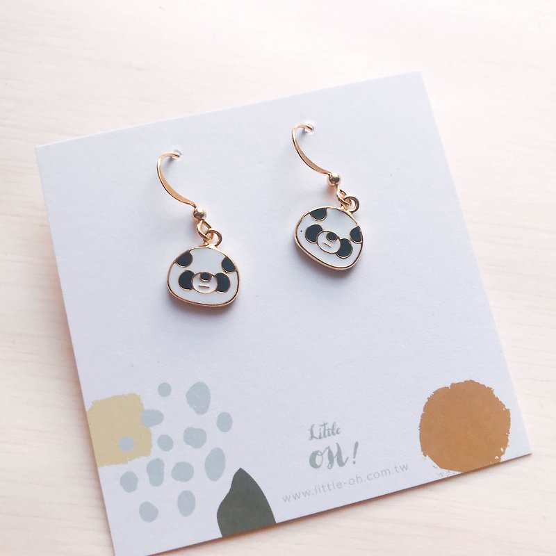 Fantasy-folded panda ear needles and Clip-On - Earrings & Clip-ons - Copper & Brass Black