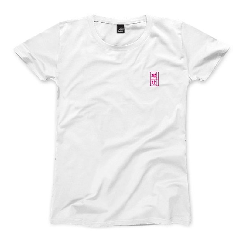小嘔吐 - ホワイトピンク単語 - 女性のTシャツ - Tシャツ - コットン・麻 