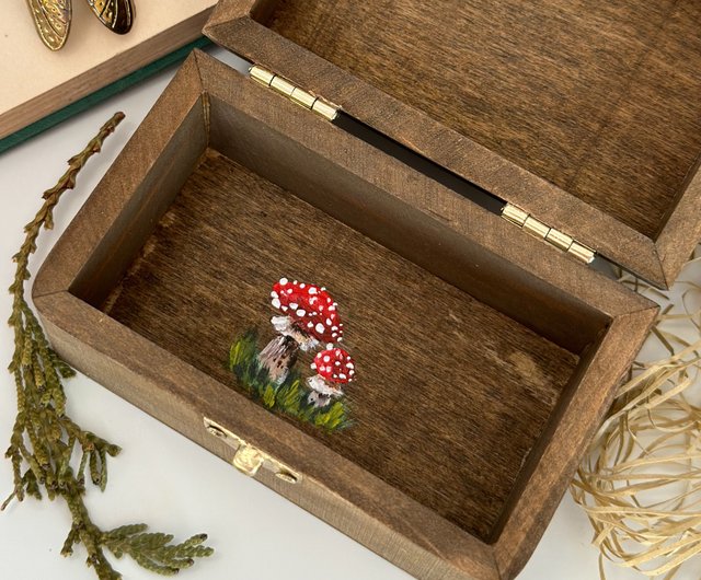 Hand painted wooden box Fox, Mini storage box with lock, Jewelry box fox,  animal - Shop Anna-Forest-Art Storage - Pinkoi