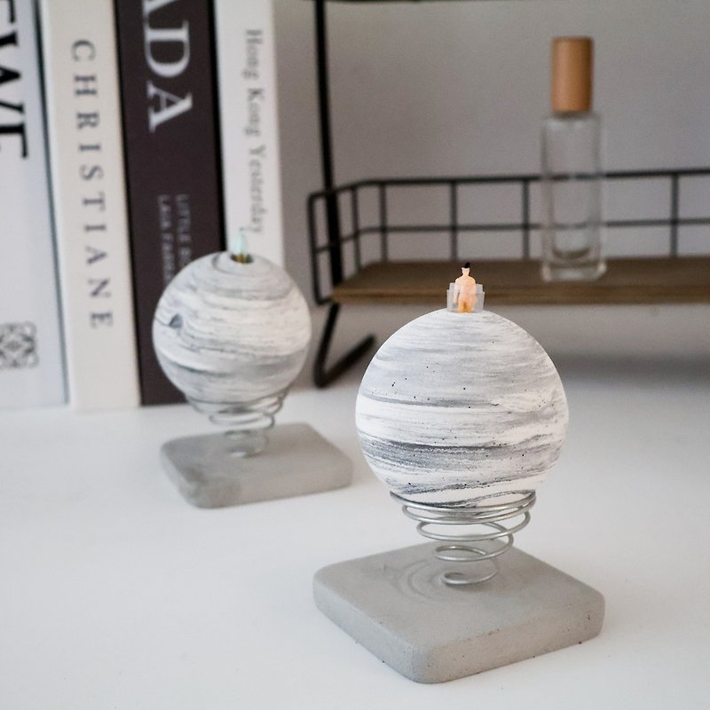 月球造型擴香石 聖誕禮物 - 擺飾/家飾品 - 水泥 白色