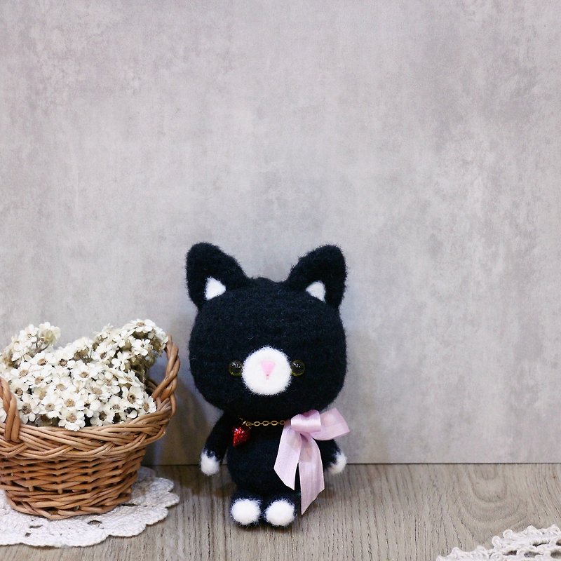 Maomao style-black cat doll. Baby salon. Pendant. key ring - Stuffed Dolls & Figurines - Other Man-Made Fibers 