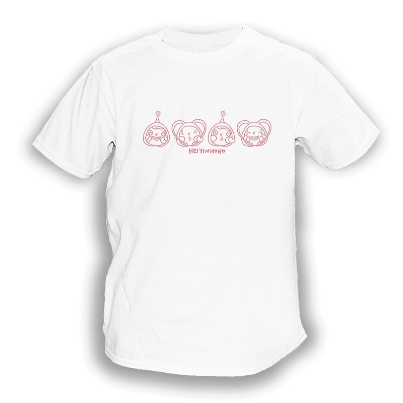 粉紅 Emoji T恤 - 其他 - 棉．麻 白色
