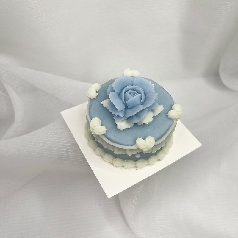 In stock only for self-pickup Uncle Buck's two-inch pink and blue rose pet cake dog cake - ขนมคบเคี้ยว - อาหารสด สีน้ำเงิน