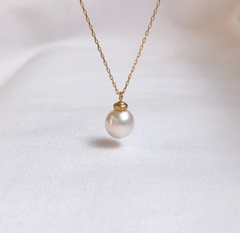 Akoya pearl pendant K18 750cr - Necklaces - Pearl Gold