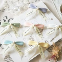 セレンディピティ - リボン ボウ スプリング ヘアクリップ ヴィンテージ ロマンチック かわいい 小さな言葉