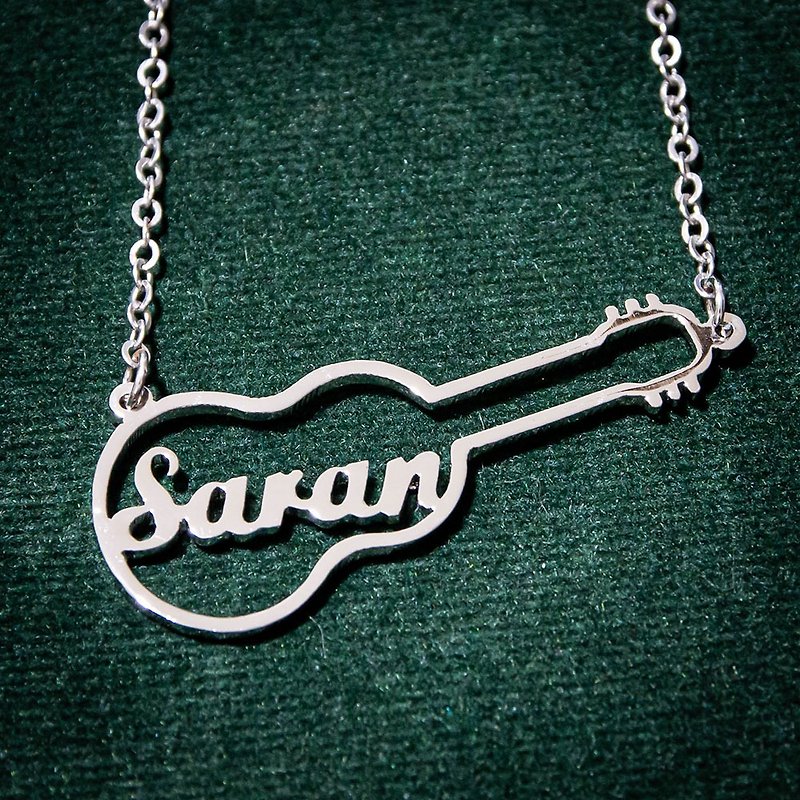 Custom name necklace in guitar pendant