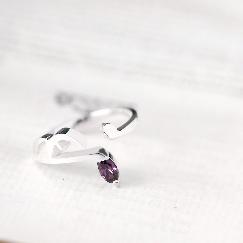 Amethyst 16th Note Ring Silver 925 - General Rings - Other Metals Purple