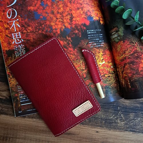 mica at home米卡自在 【免費刻字】紅色植鞣皮革/護照套 含筆套