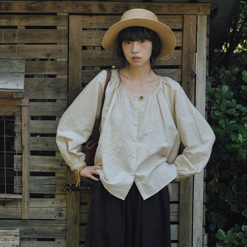 麻本色襯衫闊腿褲套裝|襯衫|褲子|夏款|Sora-1826 - 女襯衫 - 棉．麻 