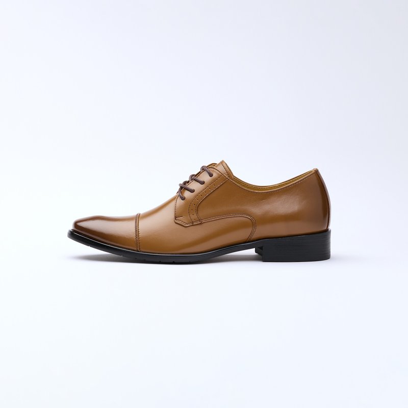 一字橫紋紳士皮鞋(S06棕) - 男款皮鞋 - 真皮 黑色