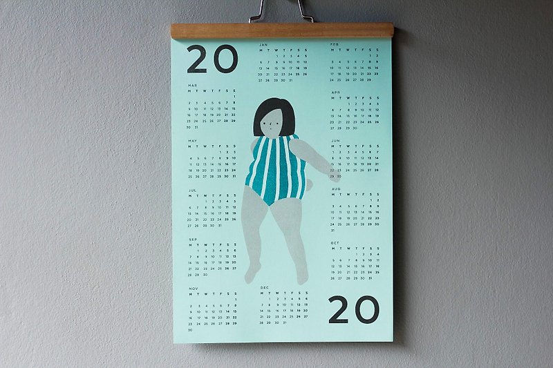 2020年ダンスガールカレンダー、A3ポスター、グラフ印刷 - カレンダー - 紙 ピンク