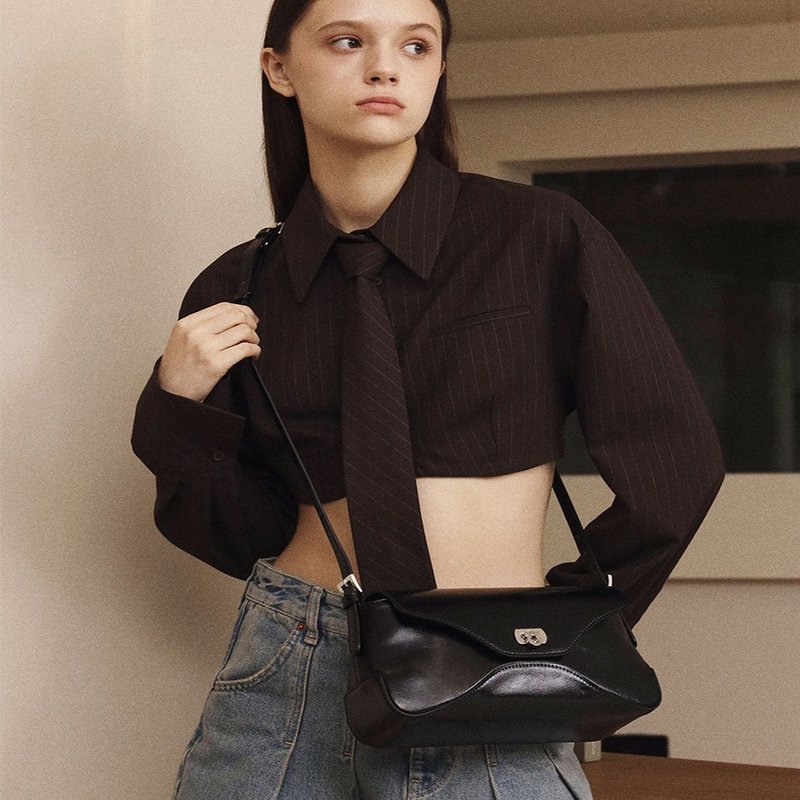 韓國製 MUR Mir 手袋/單肩包/手提袋 (Crinkle Black) - 側背包/斜背包 - 環保材質 