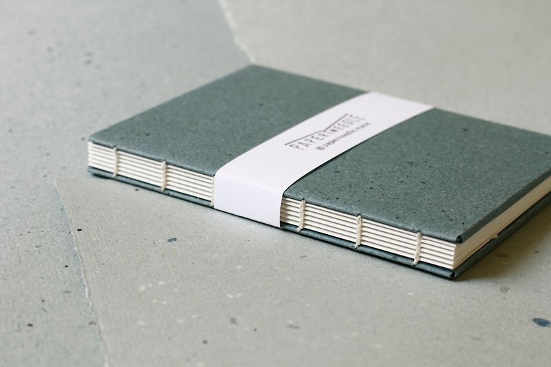 再生手抄紙系列 - 空白筆記本 no.012 - 筆記本/手帳 - 紙 綠色