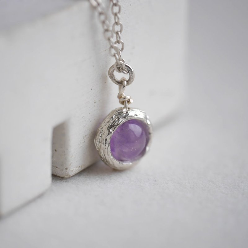 Lavender Amethyst Sterling Silver Necklace - Free Gift Wrapping - สร้อยคอ - เครื่องประดับพลอย สีม่วง