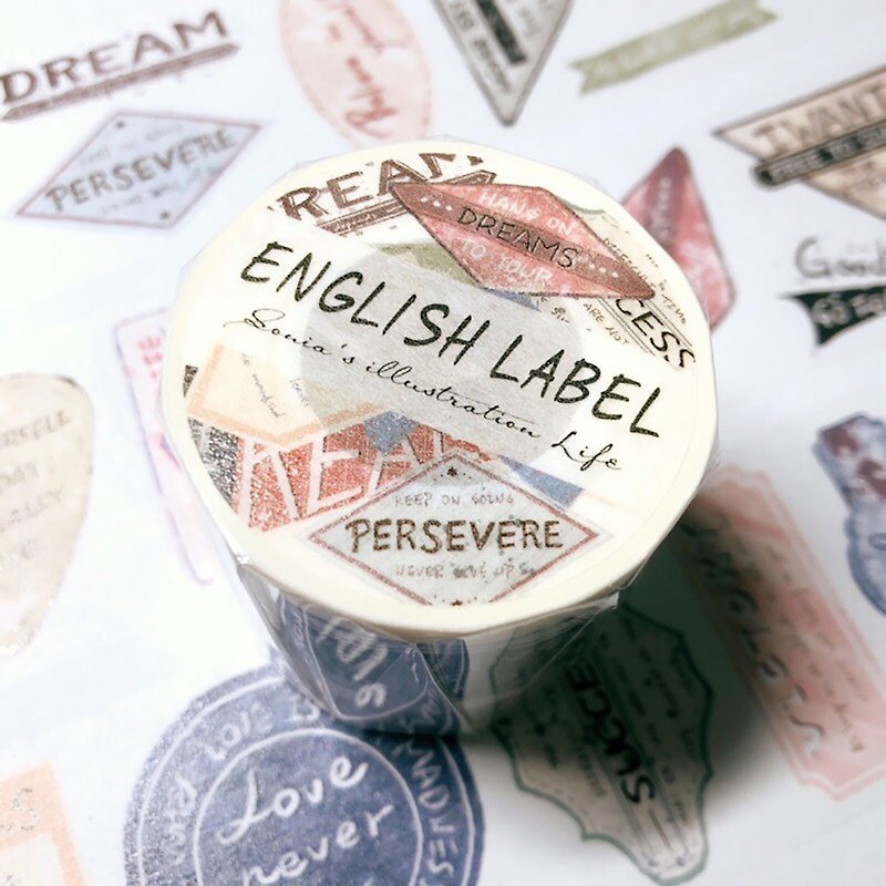 English Label Paper Tape (with release paper) 5CM - มาสกิ้งเทป - กระดาษ 
