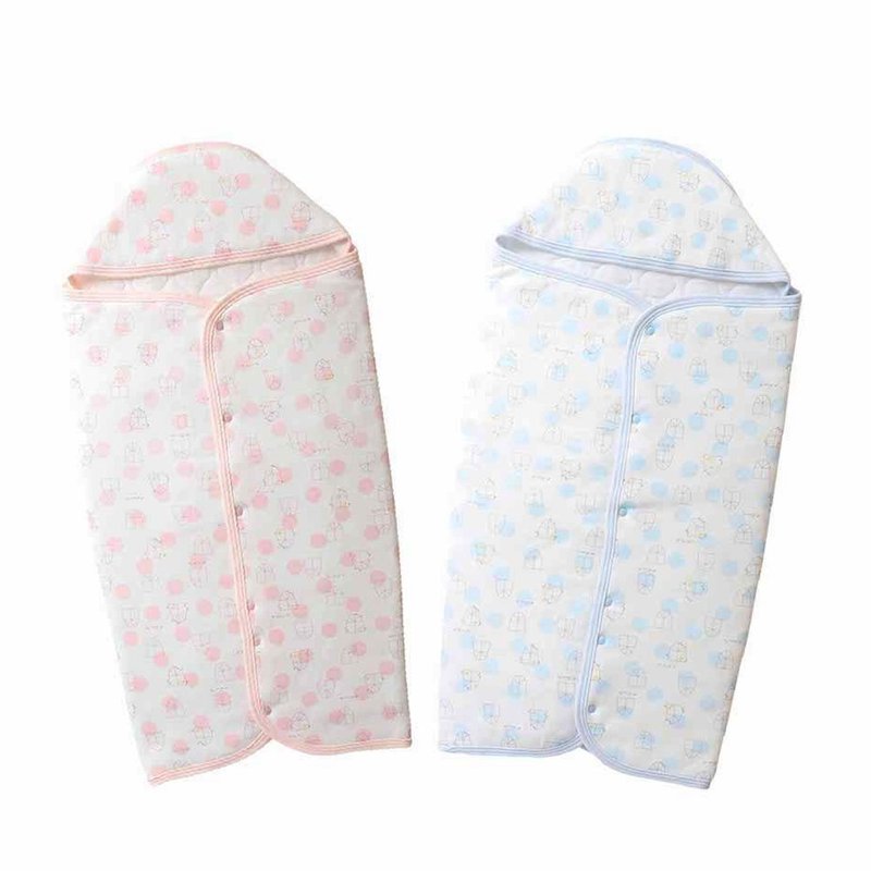 [Japanese OP mini] Convenient dual-use baby swaddling towel available in two colors: pink/pink blue - อื่นๆ - ผ้าฝ้าย/ผ้าลินิน 