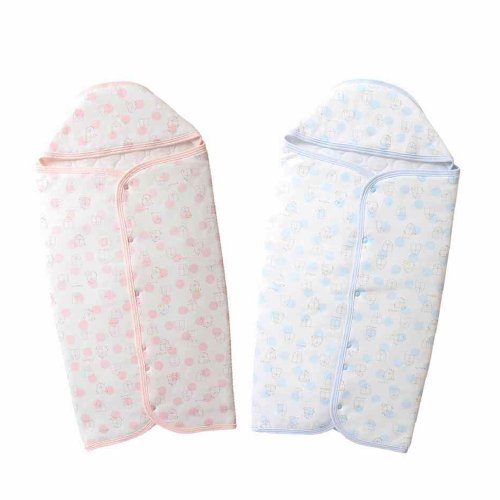 Baby Organics育兒良品 【日本OP mini】嬰兒兩用便利型包巾 兩色可選 粉紅/粉藍