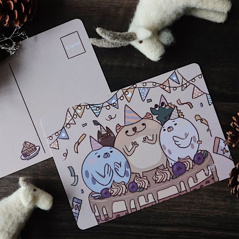Xuantai Universe | Little Monster Postcard 【Celebration】 - การ์ด/โปสการ์ด - กระดาษ 