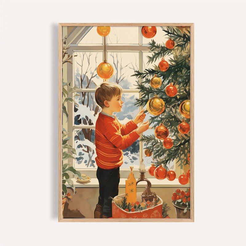 Christmas Boy / Christmas Wonder / Christmas Wall Art Poster Frameless Print - Posters - Paper 
