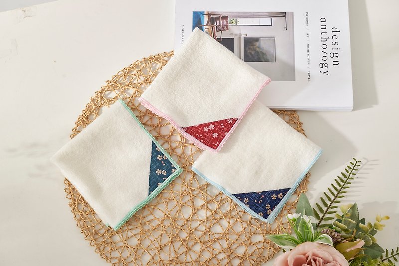 Floral handkerchief(japanese style) - Handkerchiefs & Pocket Squares - Cotton & Hemp Khaki