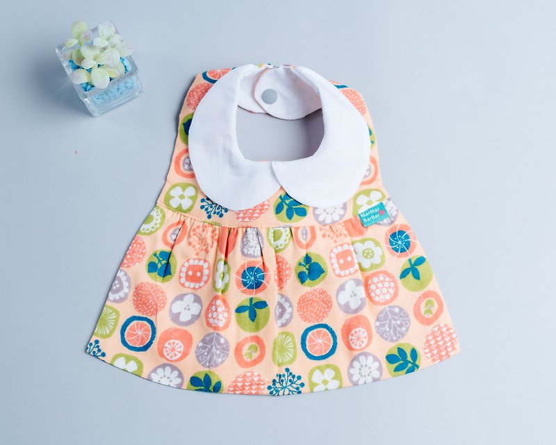 Dressing saliva towel - Nordic geometry baby Japanese children's saliva towel - ผ้ากันเปื้อน - ผ้าฝ้าย/ผ้าลินิน สึชมพู