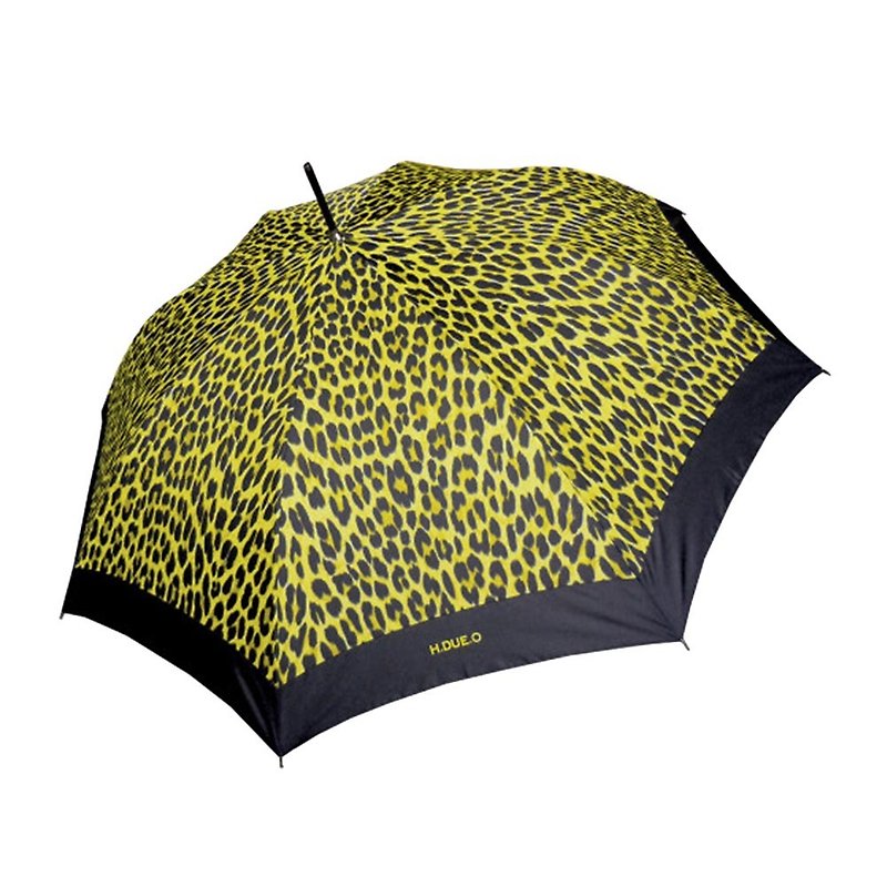 【義大利H.DUE.O】時尚豹紋抗UV直骨傘 - 雨傘/雨衣 - 防水材質 