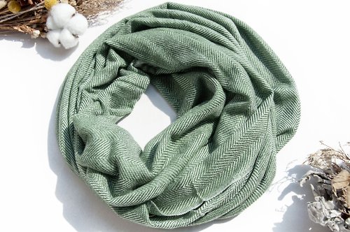 omhandmade 喀什米爾Cashmere 針織圍巾 純羊毛圍巾 手織圍巾 編織圍巾-抹茶