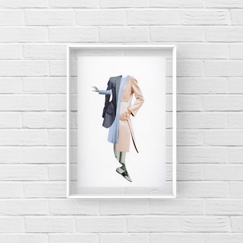 Abstract collage art fine art print - Woman - Posters - Paper White