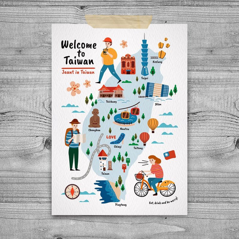 台灣意象 明信片 – 旅遊台灣 E - 卡片/明信片 - 紙 白色