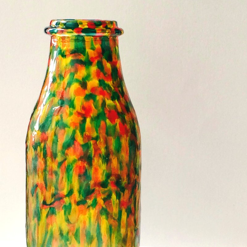 Enchanted Forest│Abstract Nature Art Glass Vase・Handmade Chic Shelf Décor - ตกแต่งต้นไม้ - แก้ว สีเขียว