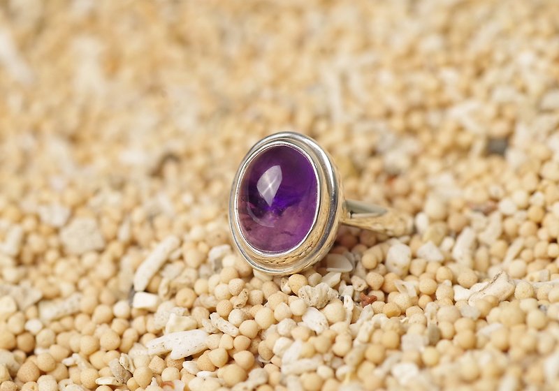 Amethyst Ring - Gemstone Ring | Natural Amethyst | Statement Ring - General Rings - Sterling Silver Purple