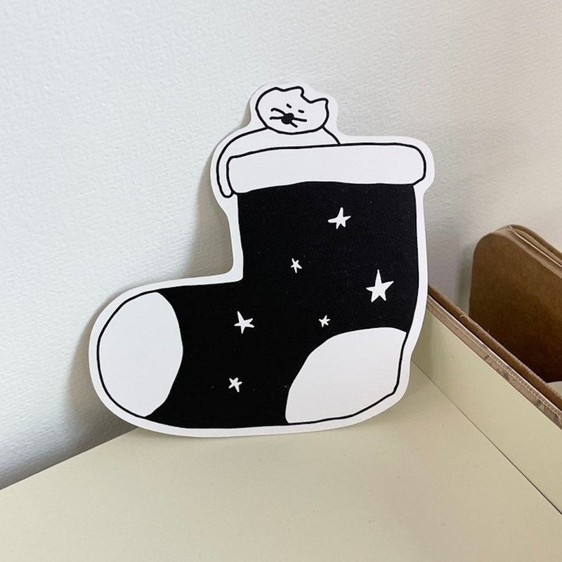 現貨 - 韓國 SUSSTORE - 聖誕節貓咪 明信片/卡片 - 3 款可選 - 卡片/明信片 - 紙 白色