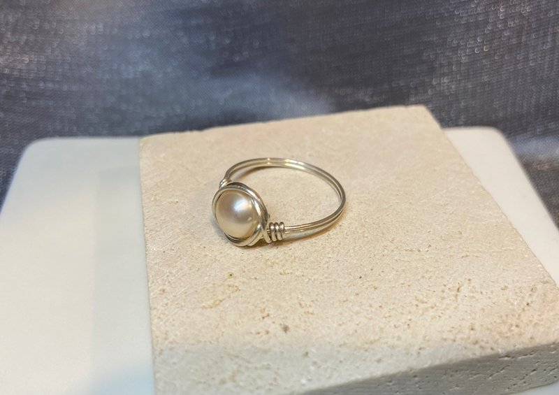 999 sterling silver/ Silver pearl ring - General Rings - Other Metals Silver