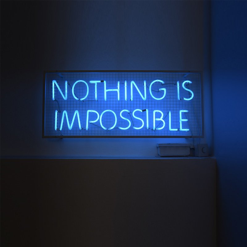 NOTHING IS IMPOSSIBLE 霓虹燈LED發光字畢業禮物客制化手作 - 燈具/燈飾 - 壓克力 透明