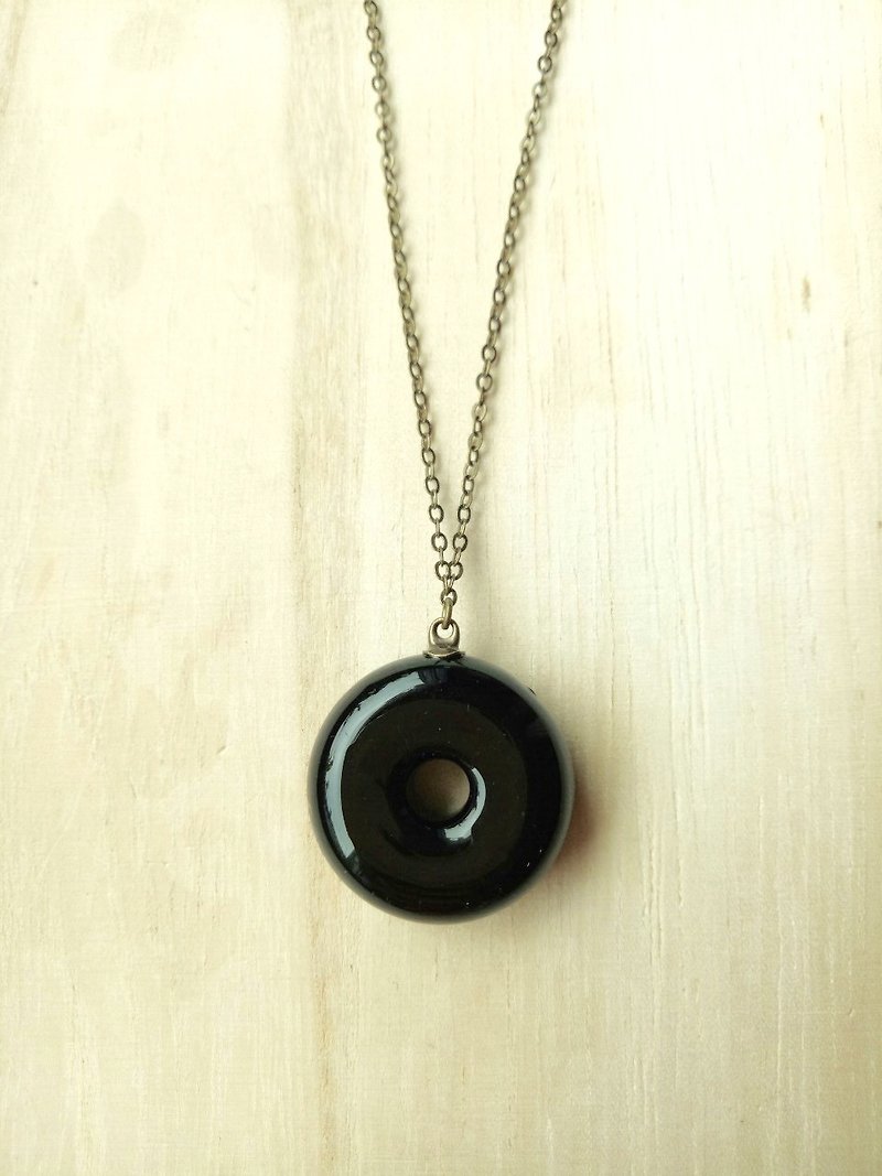 Essential oil bottle necklace - Necklaces - Colored Glass Black