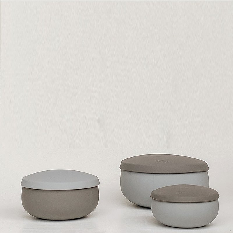 100% Silicone Sustainable Tableware / Triple Set / Rocky gray - ถ้วยชาม - ซิลิคอน 