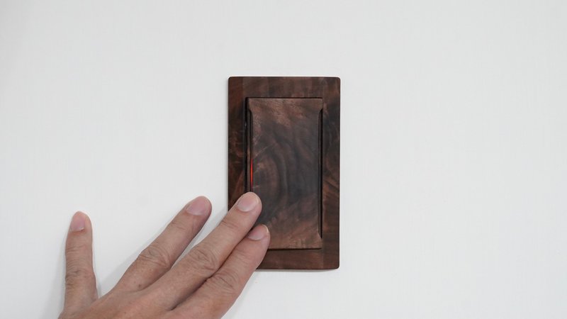 Walnut solid wood switch panel - Lighting - Wood Brown