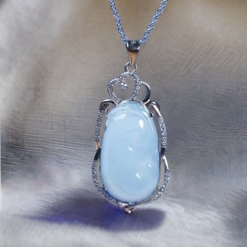 瓔珞珠寶盒 E.L.Jewelry Box 【願‧事事如意】冰種翡翠如意項鍊925純銀|天然緬甸翡翠A貨|送禮