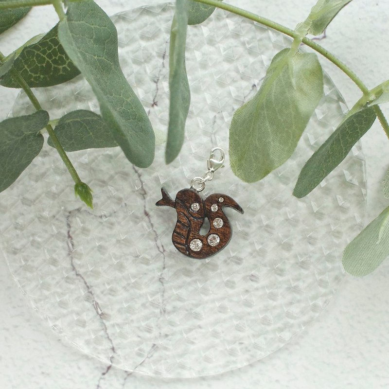 Snake wooden charm - Charms - Wood Brown