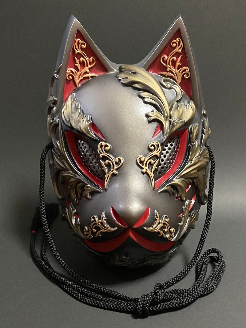 Fox Mask Gothic Ver. (Metal Red) - Eye Masks - Plastic Silver