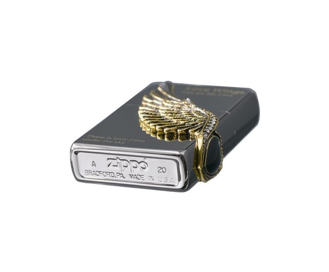 ZIPPO official flagship store] Wings of Love (Black Ice