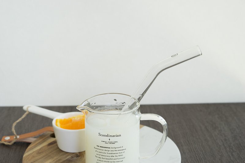 Glass Curved Straw for Boba Milk Tea x 2 - ถุงใส่กระติกนำ้ - แก้ว สีใส