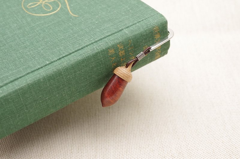 Wood Carving Acorn Bookmark Padouk & Cherry wood - Bookmarks - Wood Red