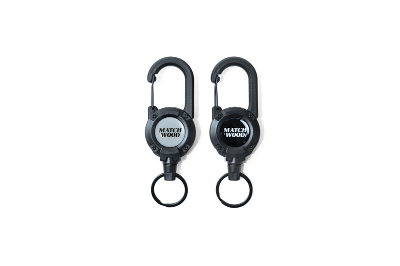 Functional keychain 360-degree rotating telescopic keychain can be matched with EasyCard induction buckle elastic quick buckle - ที่ห้อยกุญแจ - พลาสติก สีดำ