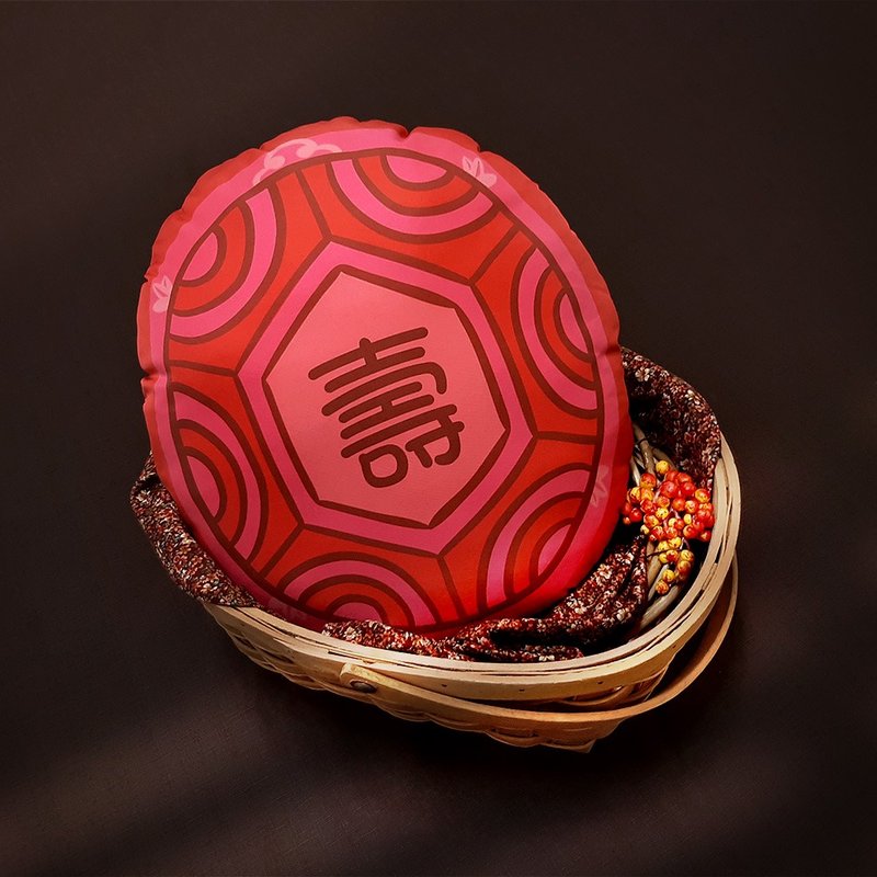 紅龜粿抱枕(客製化抱枕)-抓周-周歲-生日禮物-開運祈福 - 平安符袋 - 其他材質 紅色