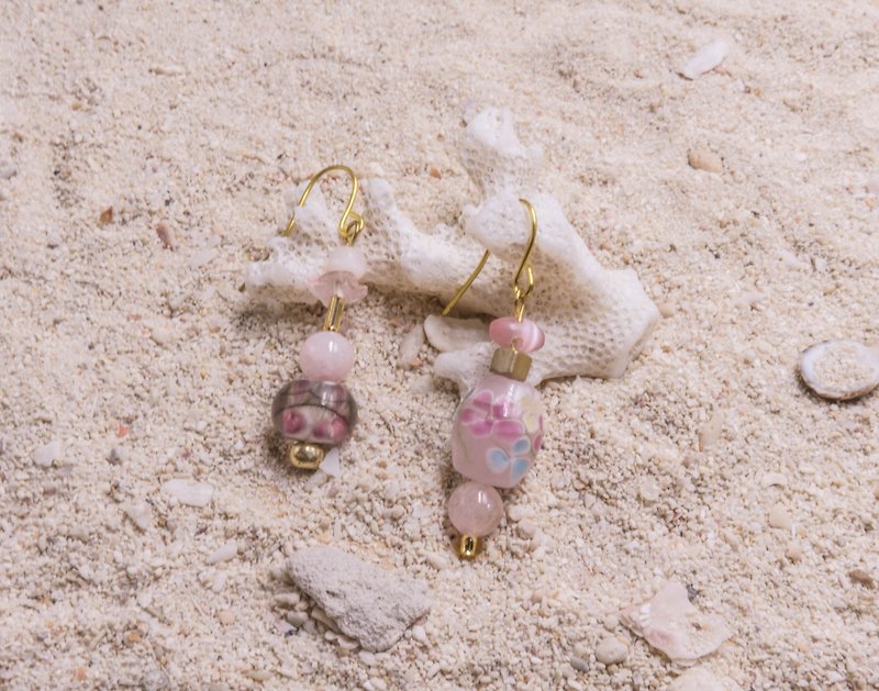 Handmade Earrings | Glass - Earrings & Clip-ons - Colored Glass Pink