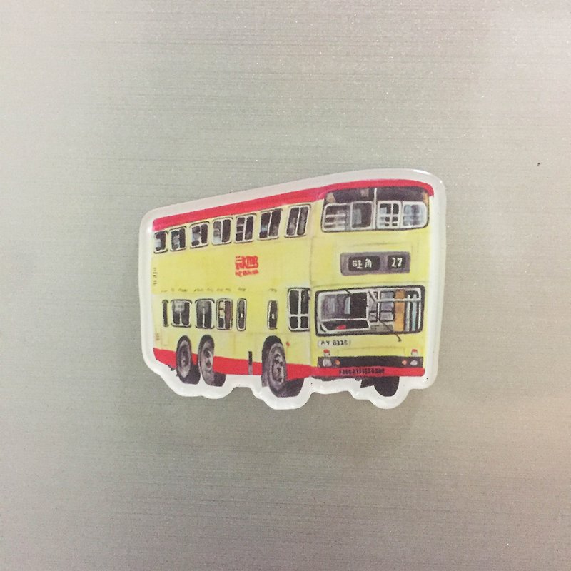 Hong Kong Transportation-Hot Dog Bus Magnet Refrigerator Sticker - แม็กเน็ต - อะคริลิค 